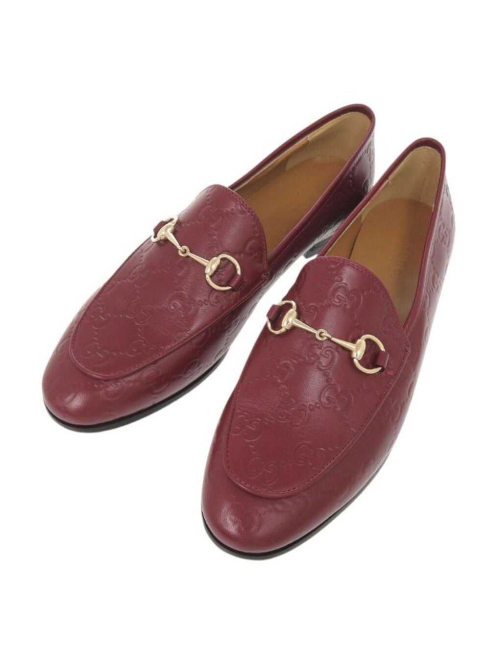 Gucci Jordan Horsebit Guccissima Leather 38 Bordeaux Loafers